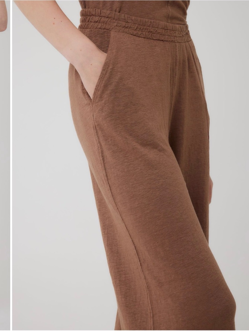 Majestic Filatures Brown Stretch Linen Wide-Leg Pants size 3 NWOT - Picture 3 of 7